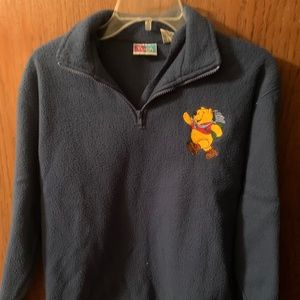 Pooh Blue Fleece Shirt, Size Medium